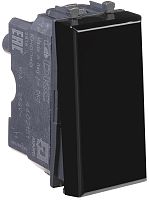 Выключатель кнопочный модульный DKC Avanti 1-кл. 1 мод. черный квадрат картинка